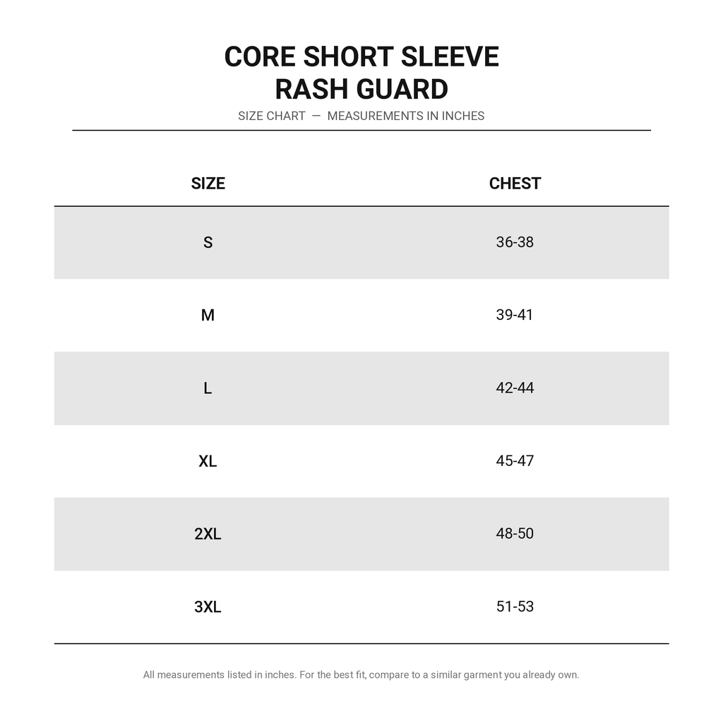 Core Short Sleeve Rash Guard - Black